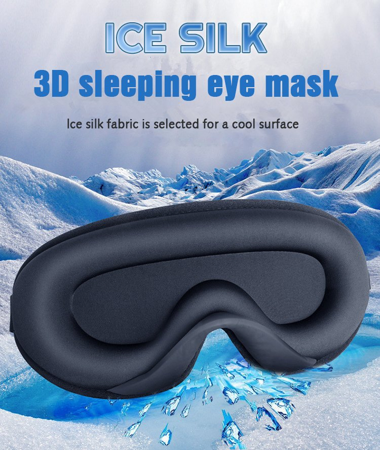 Memory Foam Silk Sleeping Wholesale Cheap Adjustable Ice Silk Travel Block out Cup Blindfold 3D Contoured Sleep Eye Mask