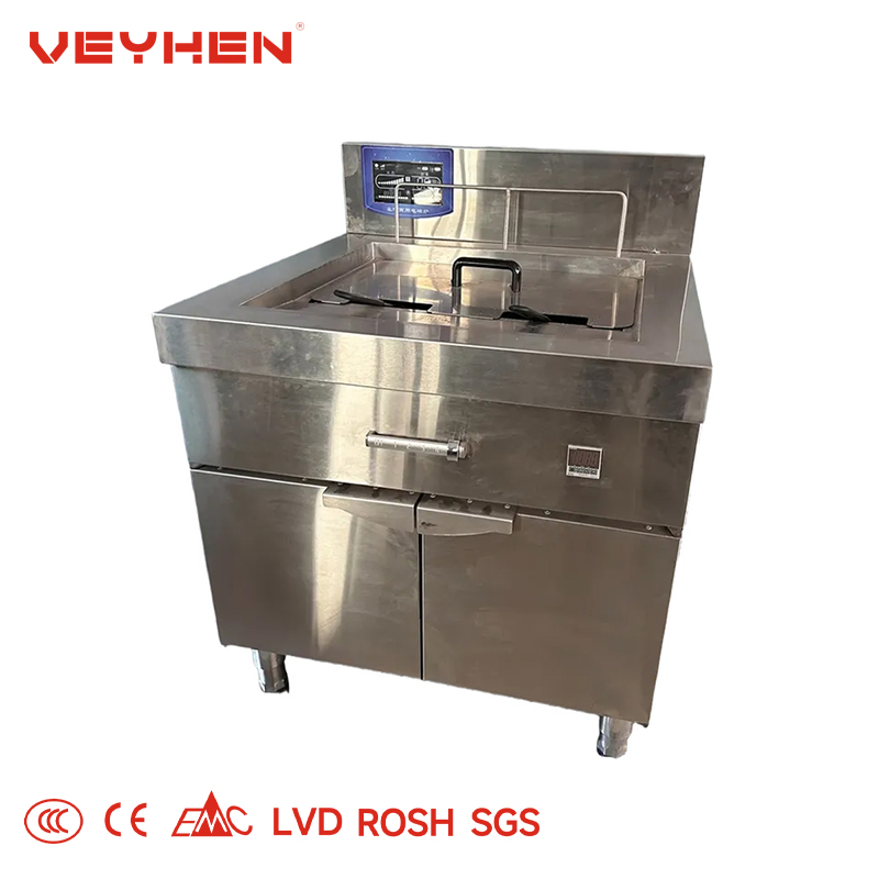 Efficient Electric Fryer for Restaurants with Cabinet Space and Auto Lift