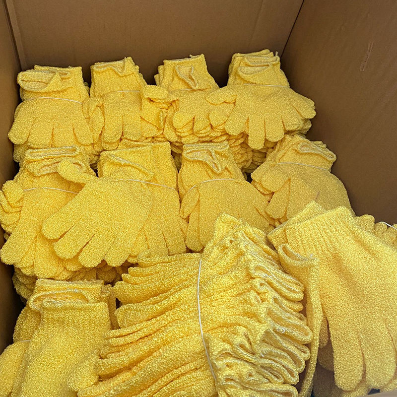 Guangzhou Supplier Custom-Free Nylon Bathing Gloves Shower Exfoliator Exfoliating Bath Gloves