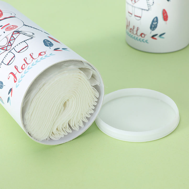 Eco Friendly 2ply 50sheets Car Holder Napkin Paper Facial Napkin Customized Logo Cylinder Car Tissue