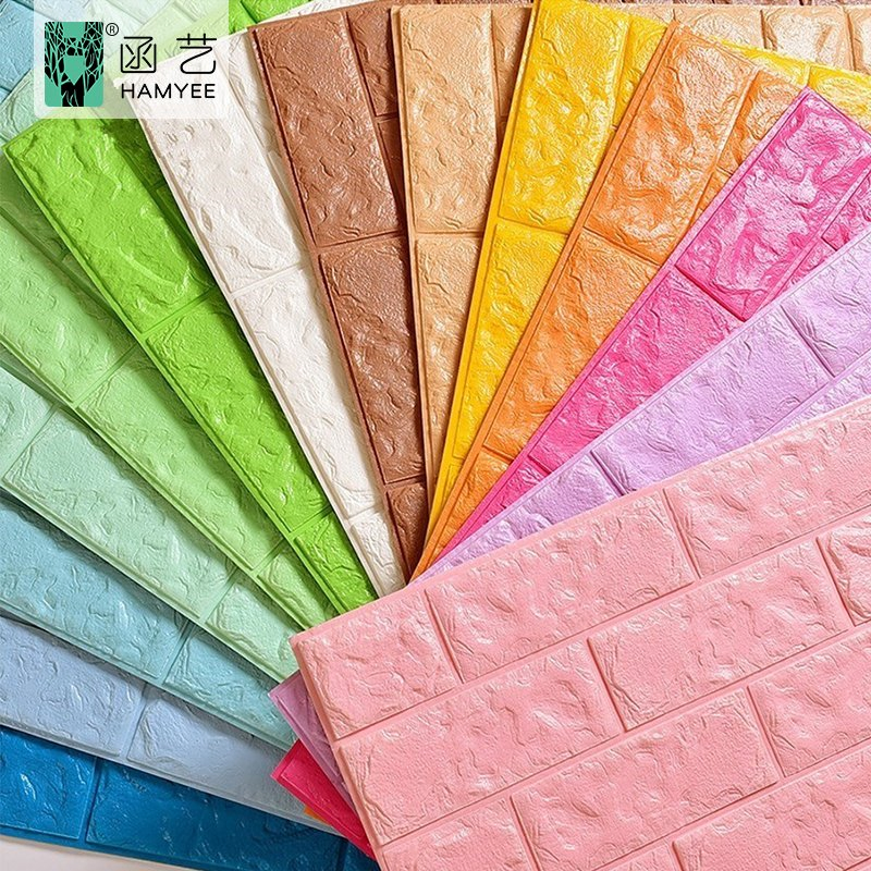 Waterproof and Soundproof PVC Wall Paper Soft Foam 3D Wallpaper