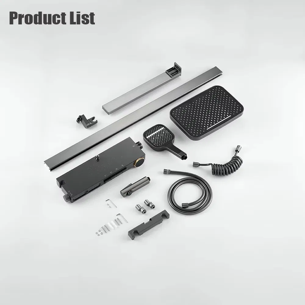 Смеситель для душа LED с пианино-клавишами, настенный