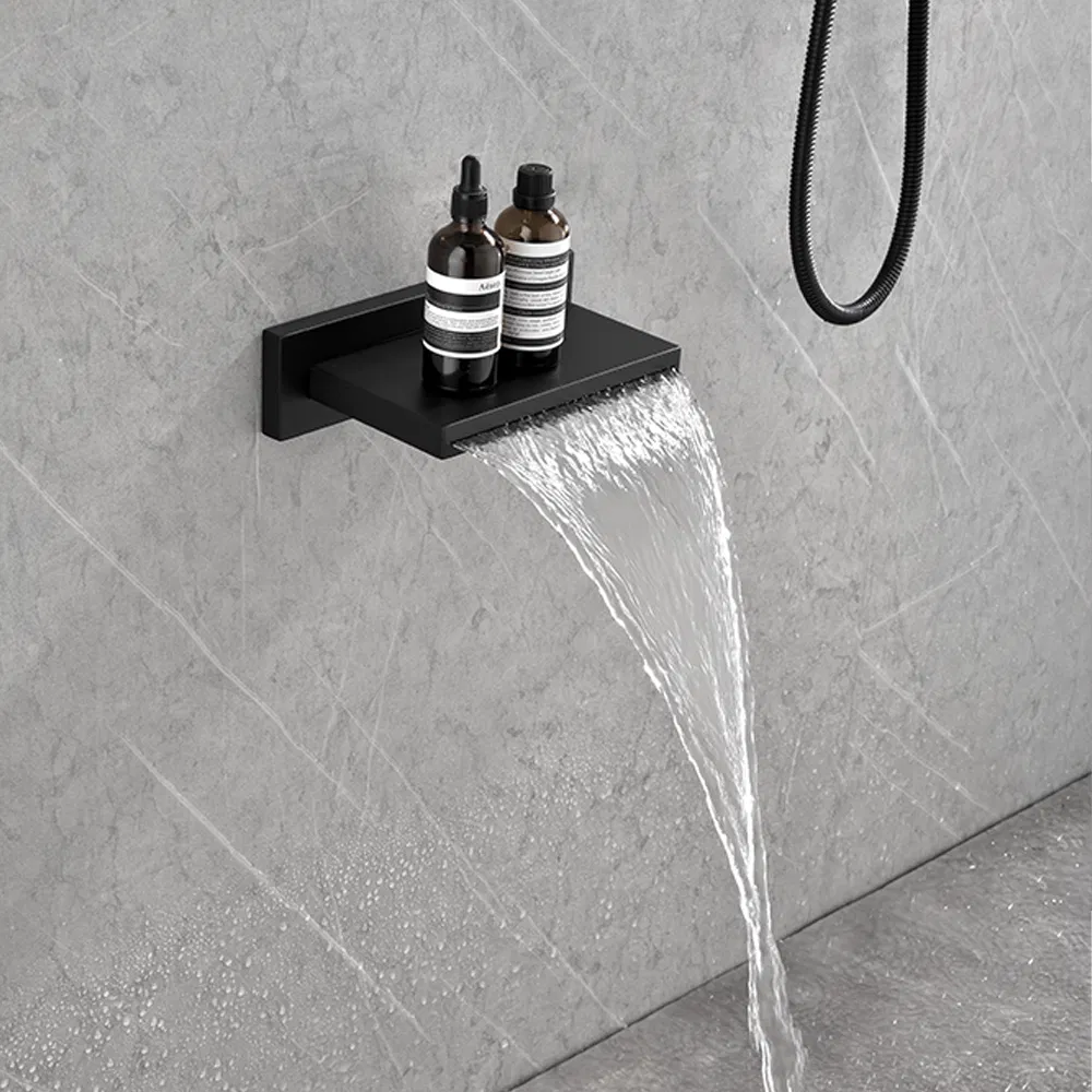 Gun Metal Coating Brass Shower Mixer Wall Exposed Bath Shower Set