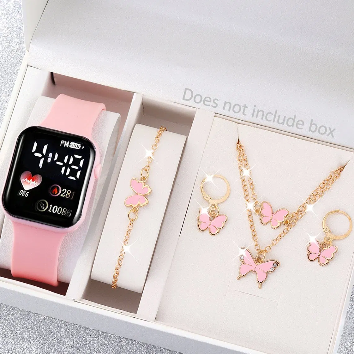 2 Colors Watch Set Gift Child Girl Cute Butterfly Jewelry