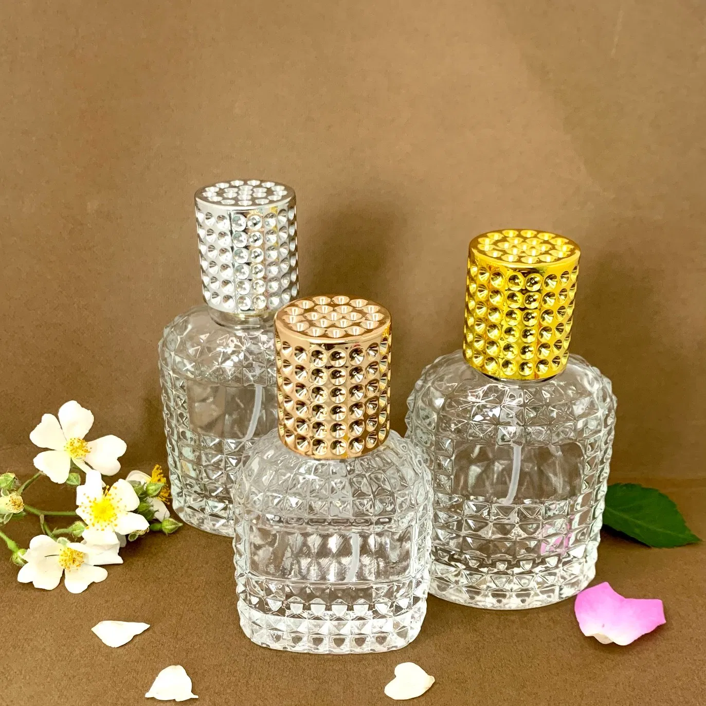 Refillable 30ml/50ml Fragrance Cologne Perfume Bottle with Aluminum Sprayer Pump & Cap