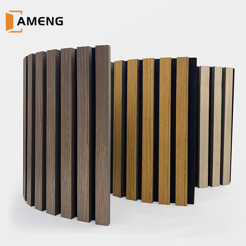 0 Formaldehyde Bendable Anti Sound Acoustic Absorption Wood Slatted Polyester Wall Panel