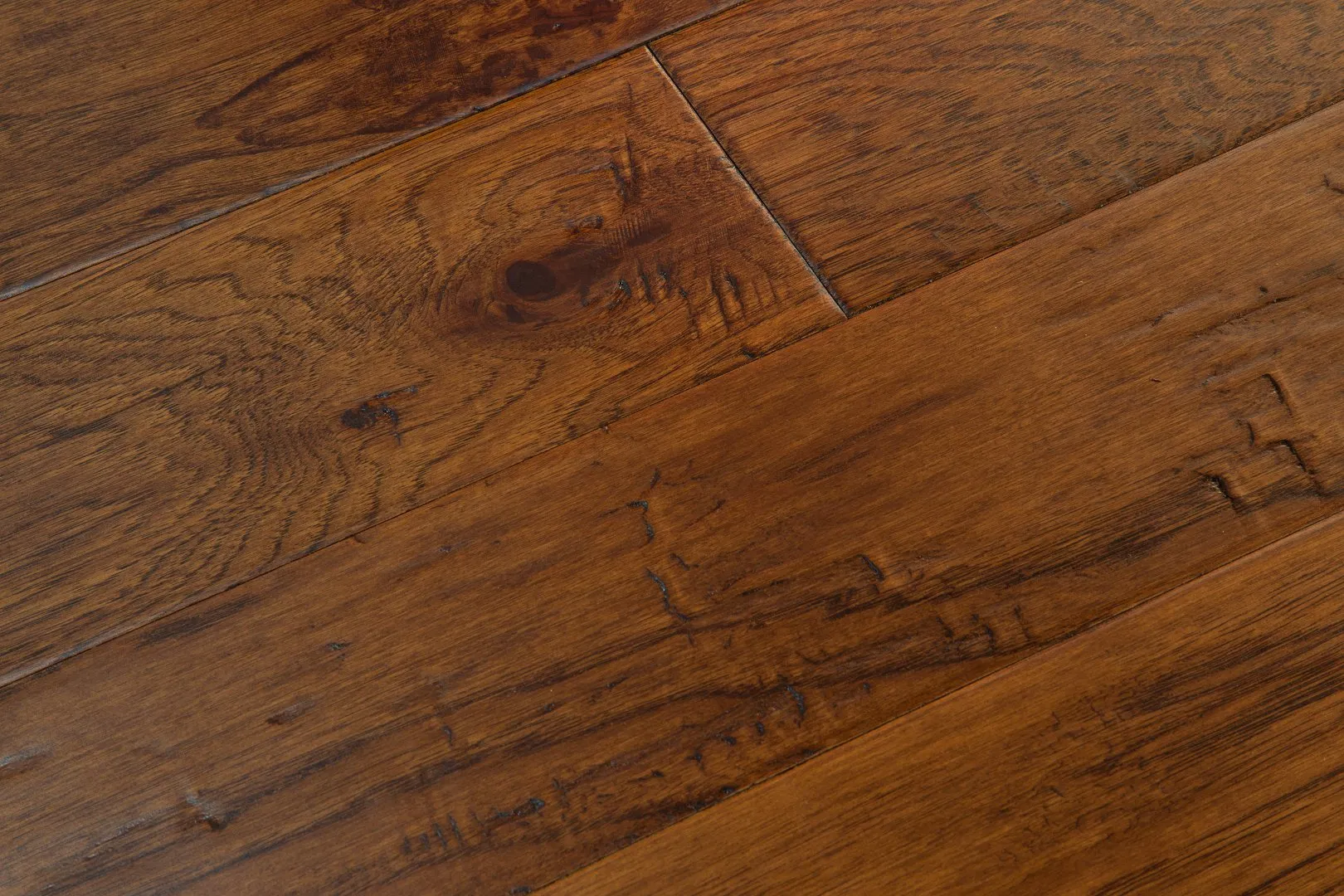 Kangton Multi-Layers Hand-Scraped Engineered Hickory Abcd Grade UV Lacquer Hickory Wood Engineered Flooring
