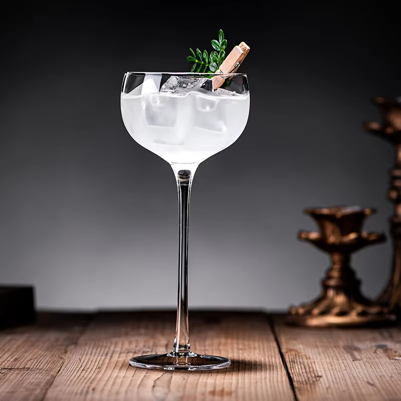 on Sale Luxury Hand Made Custom Logo Martini Glasses Bar Long Stem Champagne Cocktail Glass