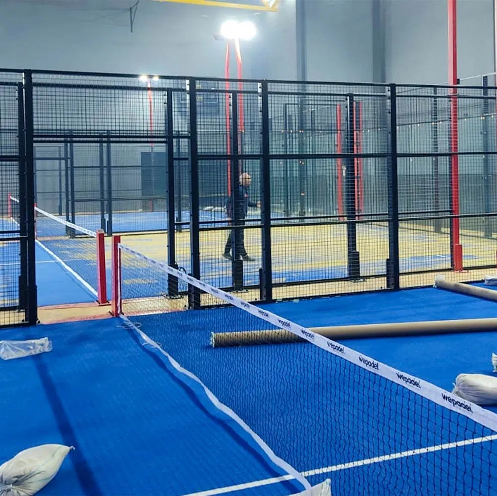 Premium Panoramic Outdoor Padel Court in Blue Single Tennis Court for Construction Sports Use