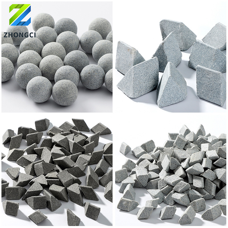 Zhongci Abrasive Deburring Grinding Angle Cut Triangle Ceramic Media Chips