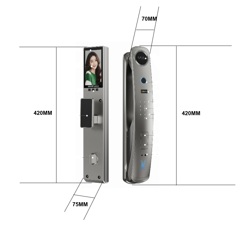 3D Face Palm Vein Password Card Mechanical Key Unlock Smart Lock