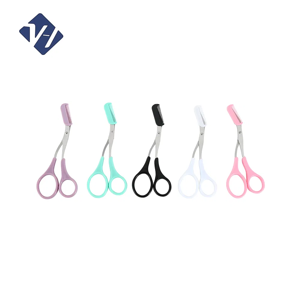 Ladies Men's Auxiliary Eyebrow Comb Scissors Eyebrow Trimmer Scissor Remover Beauty Tool