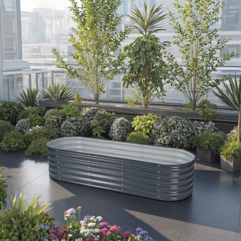 Грядка садовая приподнятая оцинкованная набор горшков металлических