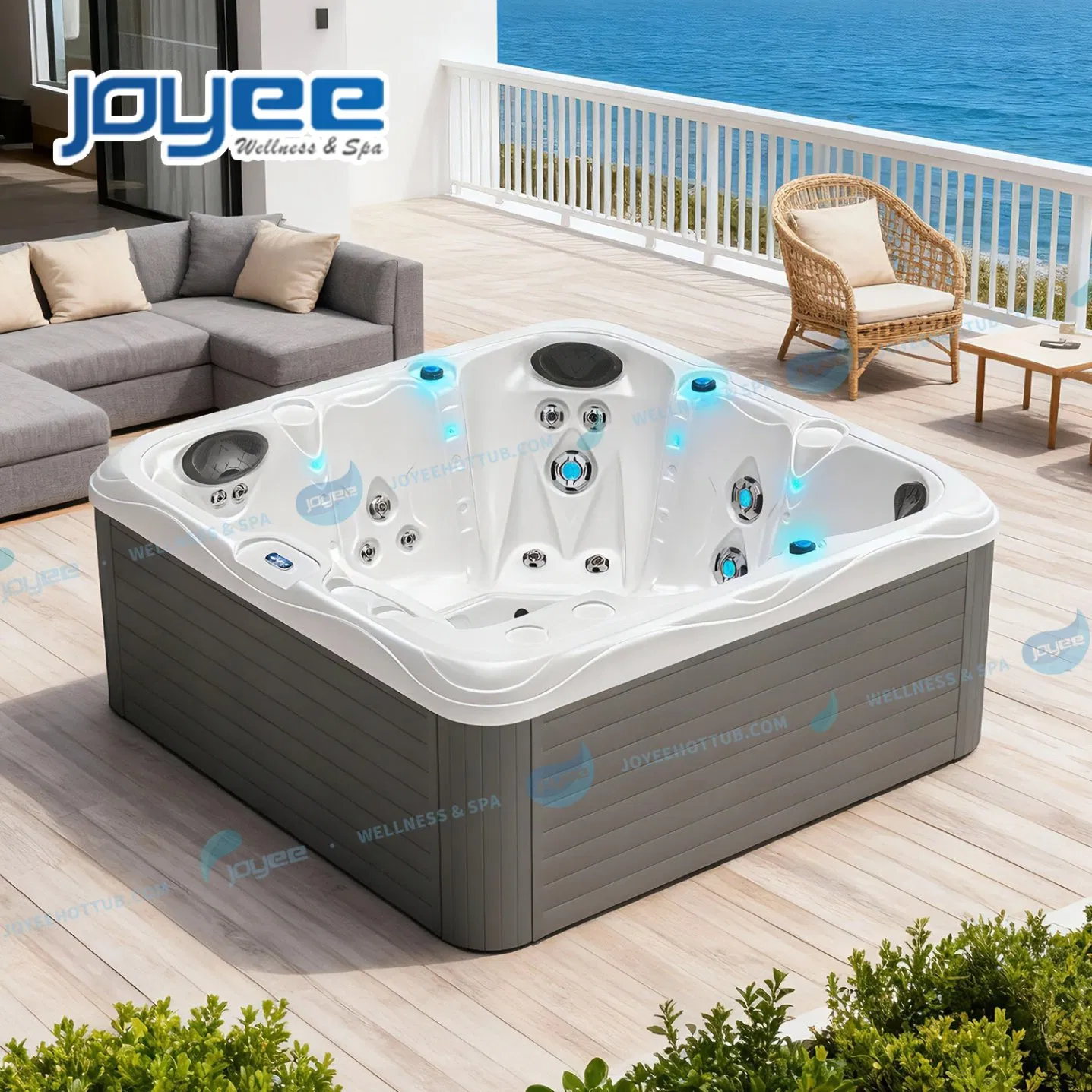 Joyee 6 People CE Approved Hot Tub Backyard SPA Whirlpool Factory