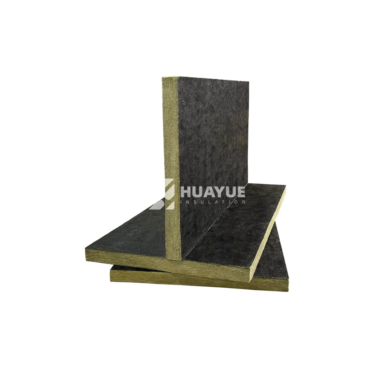 Rock Wool Board Thermal and Acoustic Insulation Rigid Stone Wool Insulation Board with Black Tissue