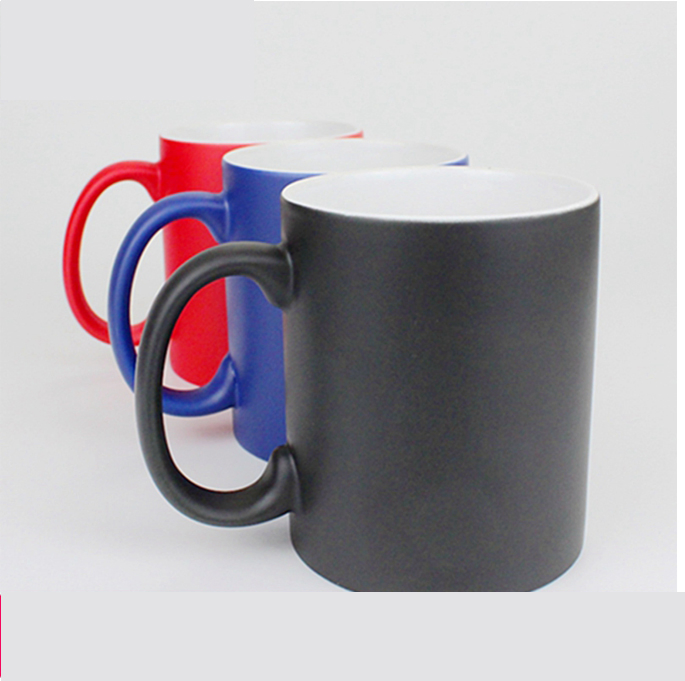Customized Logo Col. Changing Coffee Tumblers Sublimation Ceramic Porcelain Mug