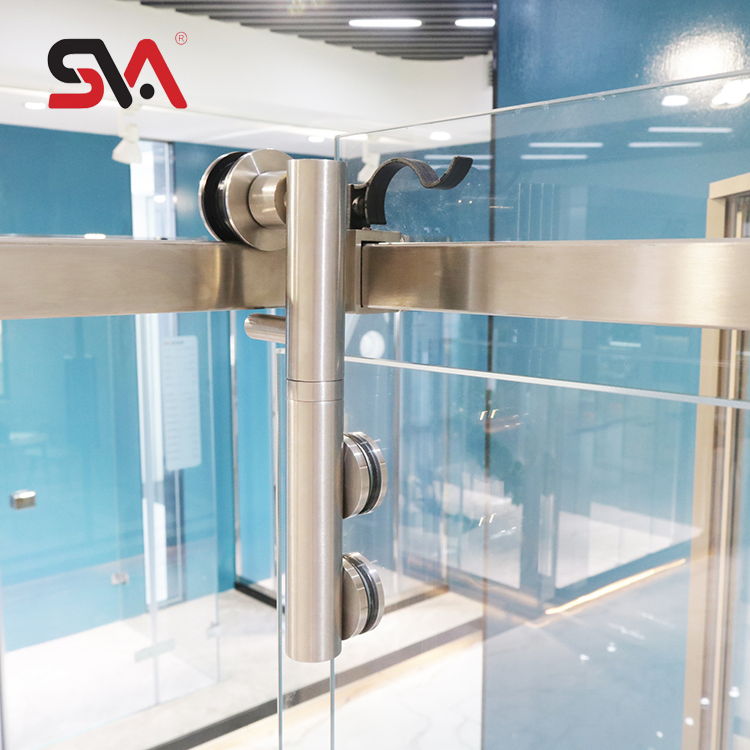 New Style Shower Frameless Sliding Door Corner Sliding System Folding Glass Door Hardware