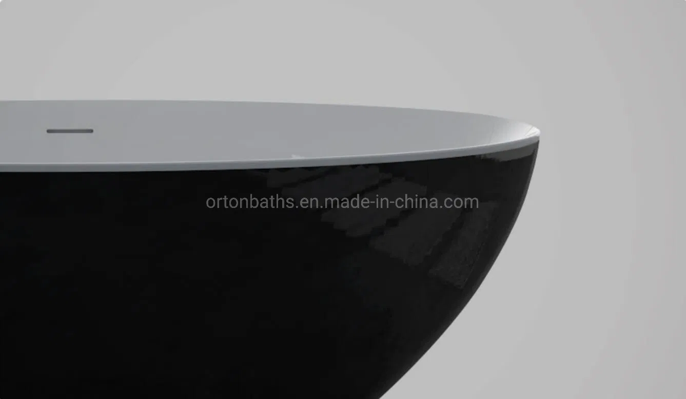 Акриловая ванна Ortonbath овальная черная с гидромассажем