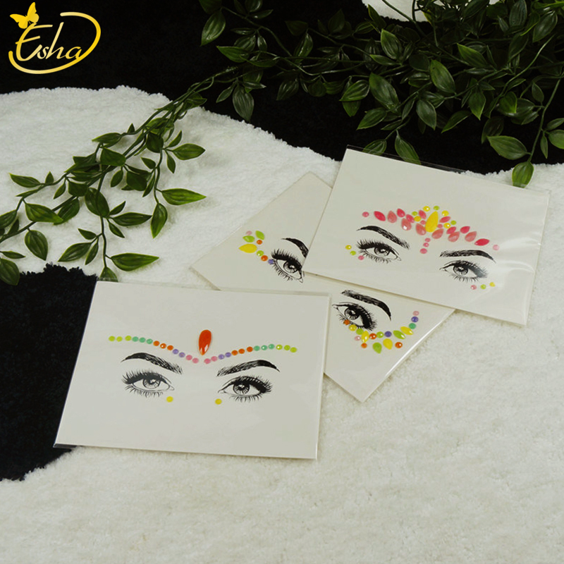 Custom Diamond Sheet Eye Jewels Temporary Tattoo Sticker Paper Rhinestone Gem Face Body Art Stickers