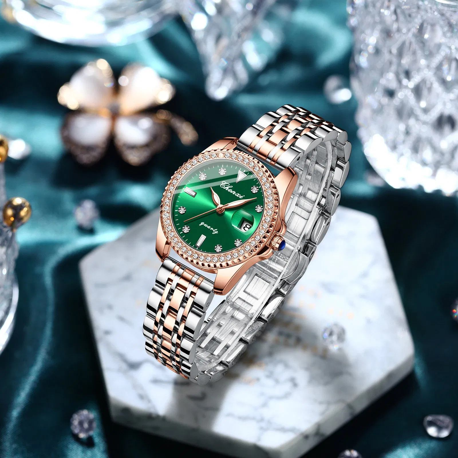 Hot-Selling Chenxi Cx-385 Leather Band Fancy Niche Luxury Women's Quartz Watch