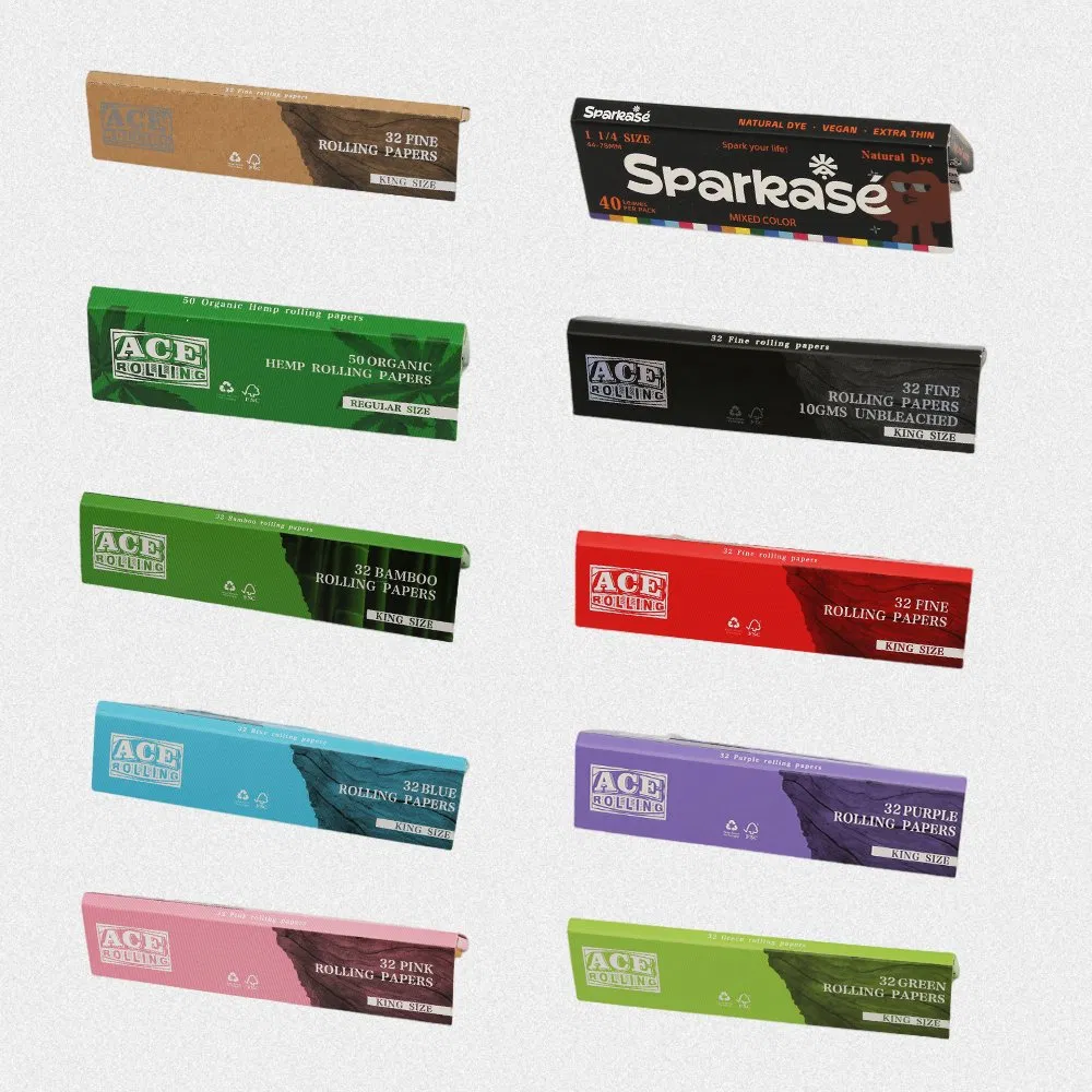 Customized 1 1/4 Cigarette Raw Unbleached Rolling Papers for Smoking