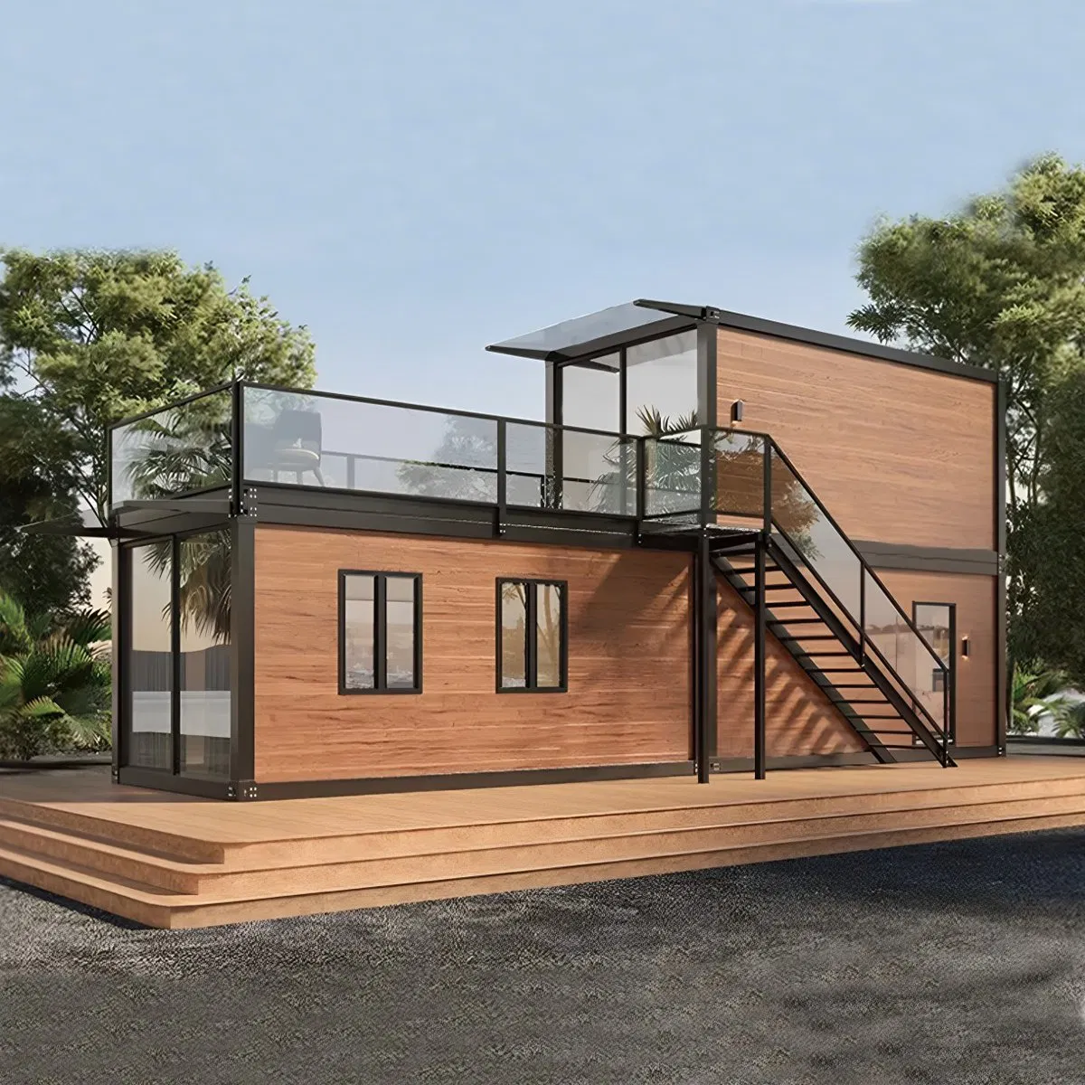 Two Level Mixed Use Commercial and Residential Modern Container House