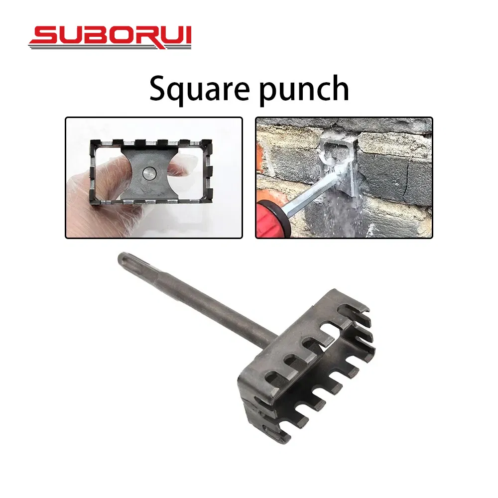 Suborui Professional Square Hole Drill Bit for Electric Hammer Wall Slotting Expansion Tool for Plumbers Electricians