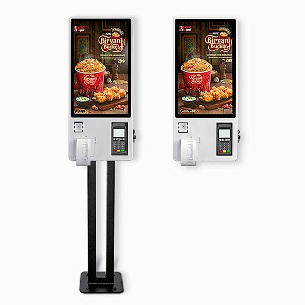 Wall Mounted Self Ordering Kiosk 32 Inch Bank Card Reader for Restaurant