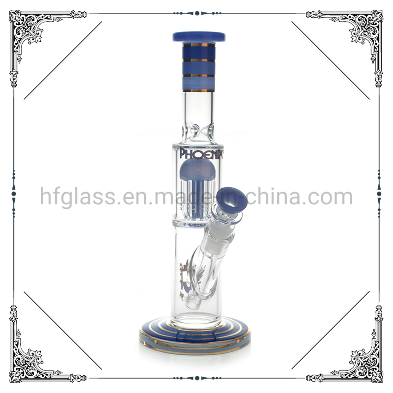 Hookah 12 Inches 8 Arms Perc Straight Tube Mixed Colors Glass Smoking Water Pipe Wholesale