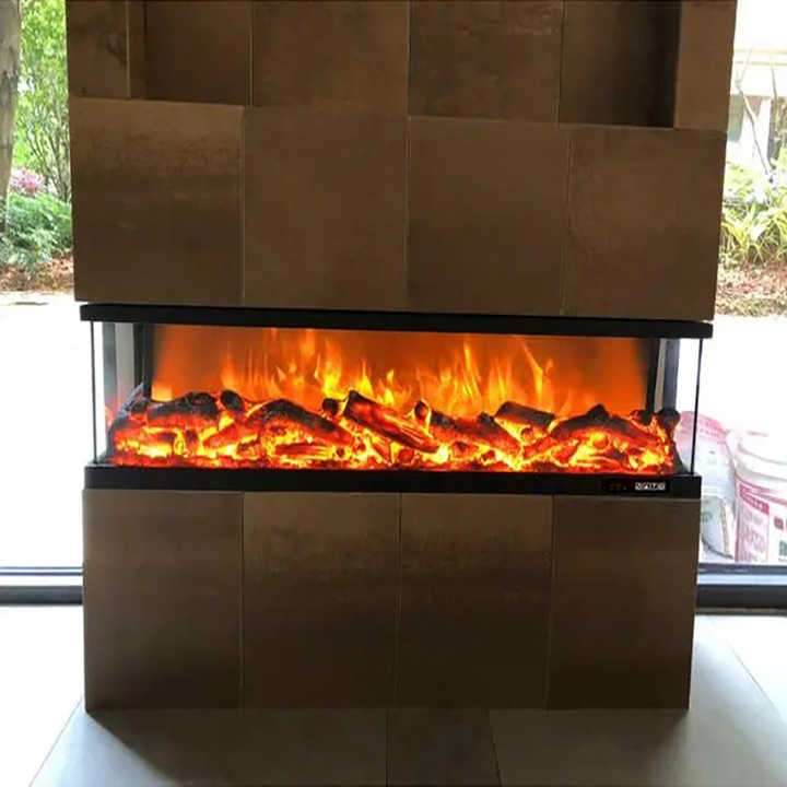 High Quality Elegant Wall-Mounted Home Appliance 3 Sided Electric Fireplace