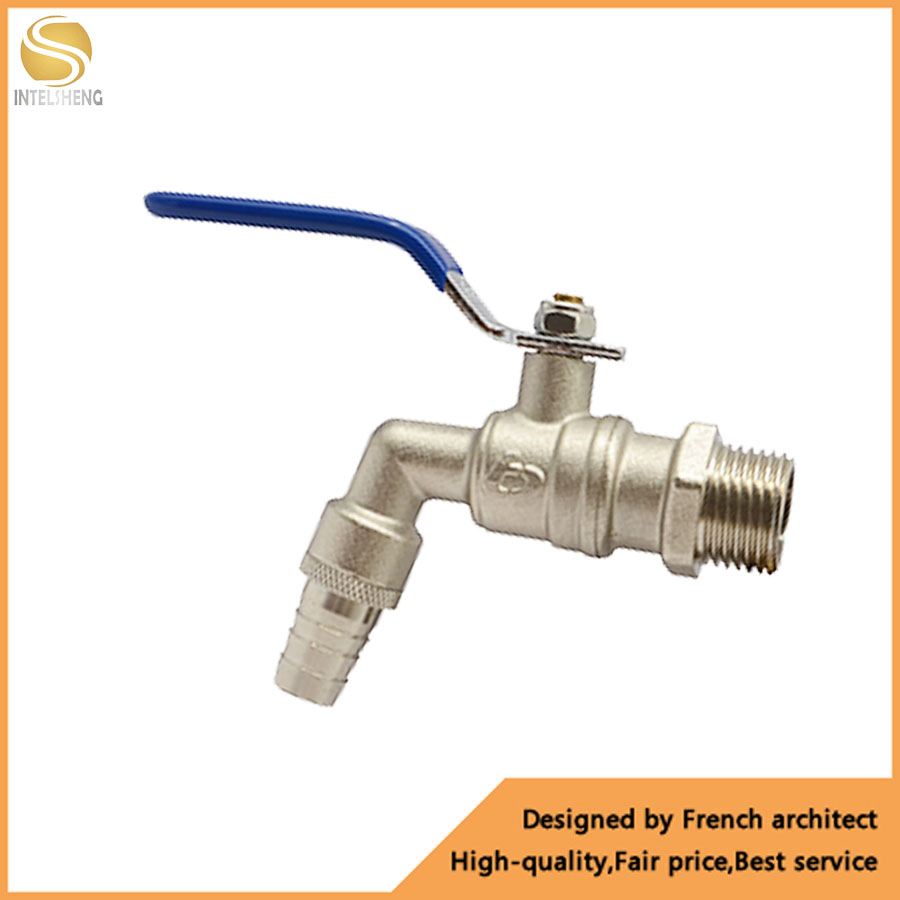1/2′ ′ 3/4" Forged Brass Ball Bibcock Water Valve Tap Faucet for Washing Machine Nickel Plating