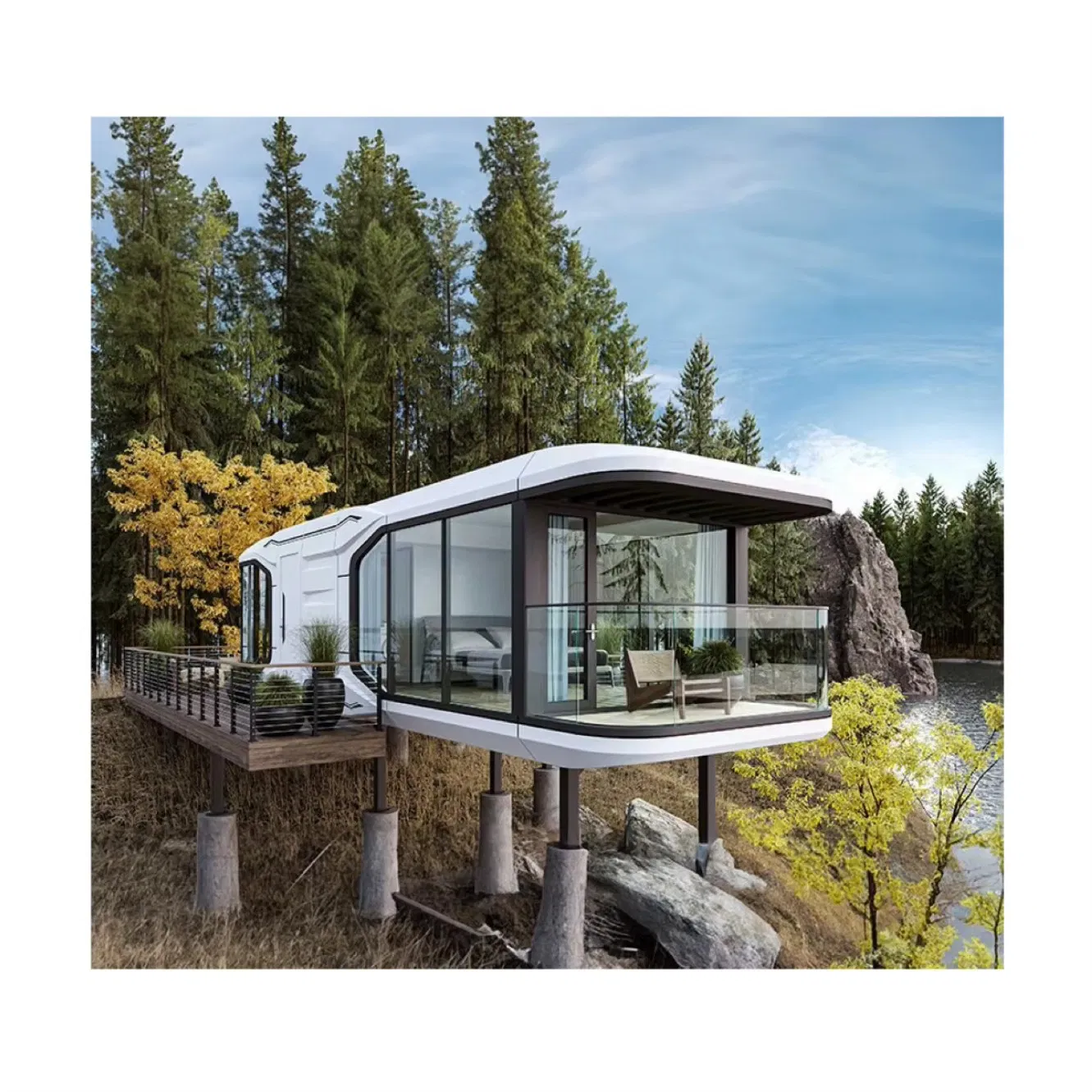 Smart Control System Mobile Prefab Container Capsule House