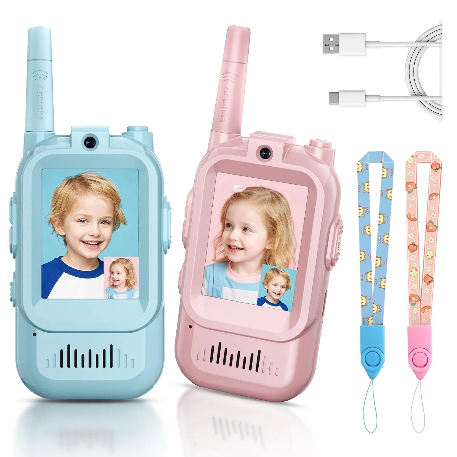 Christmas Gift 2-Pack Rechargeable Children Toy Jk200 Video Walkie Talkie for Kids