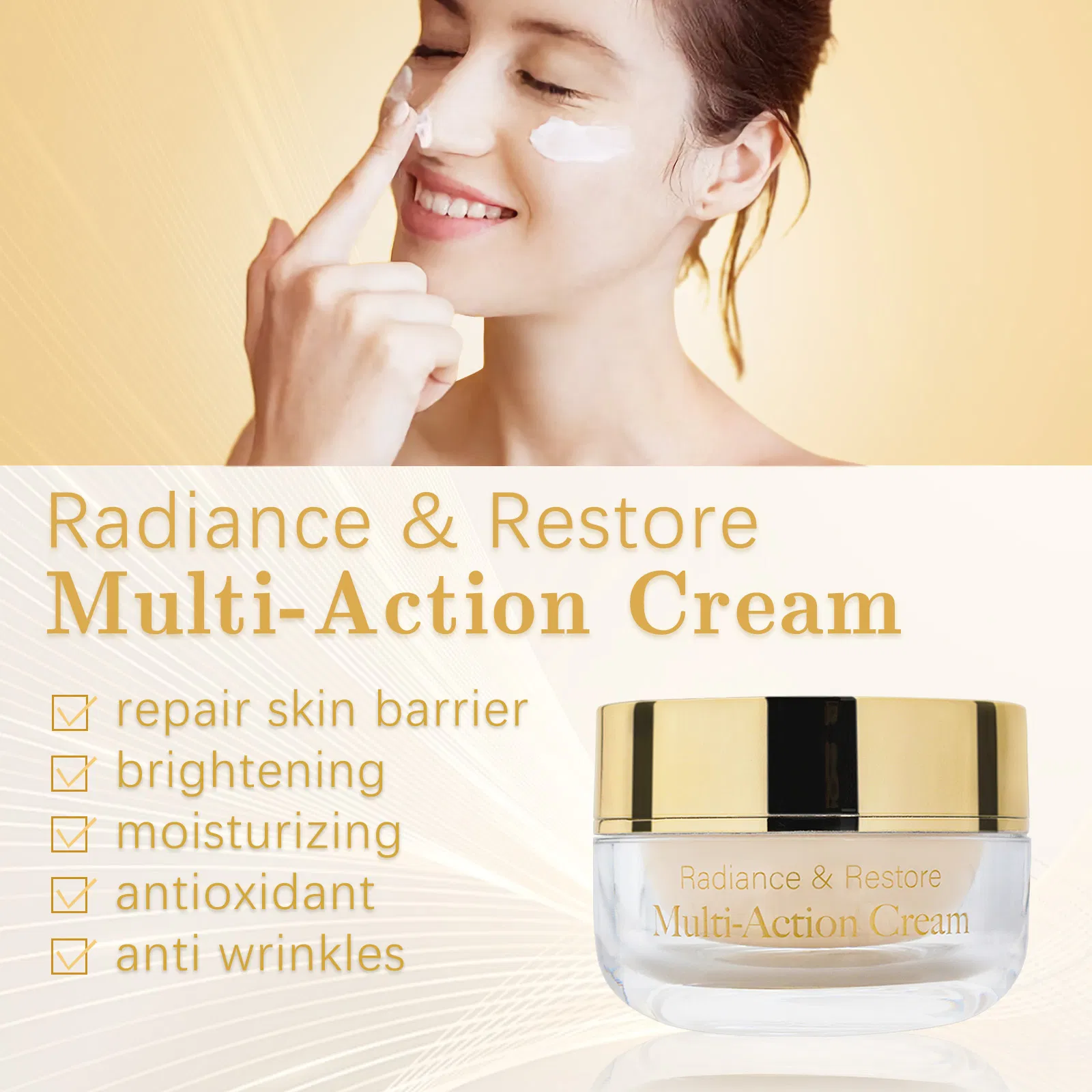 Beauty Cosmetics Facial Care Multi-Action Cream Anti Wrinkles Relaxing Repairing Cream