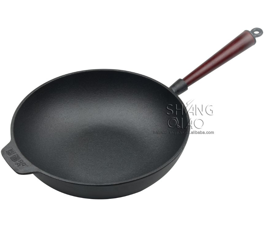 Pre-Seasoned Cast Iron Wok Stir Fry Pan