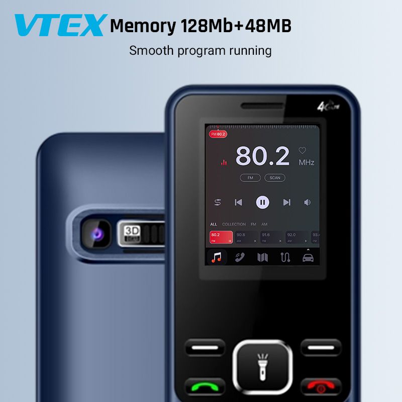 4G Phones 1.77" Tn Screen 950mAh Battery Bt FM Radio Flashlight Durable Cell Phone