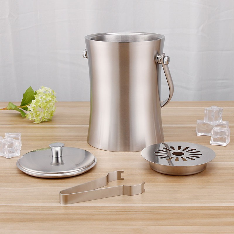 Stainless Steel Wine Cooler Ice Box Outdoor Beer Ice Bucket Table with Handle