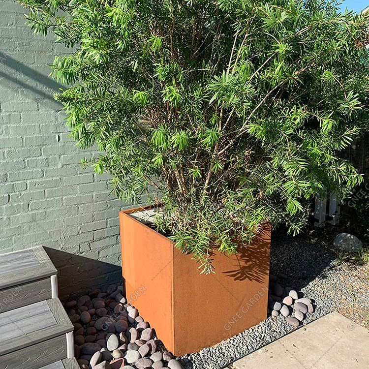 Simple Design Corten Steel Flowerpot Metal Planter
