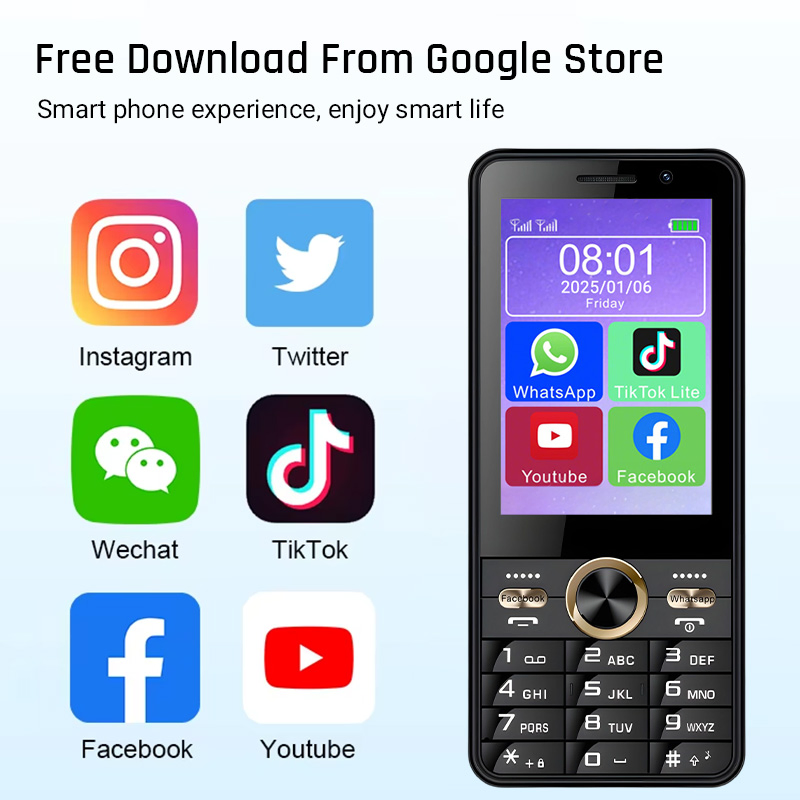 Смартфон Android 8.1 3.5 дюйма, 4G, 16+2 ГБ, 2500 мАч