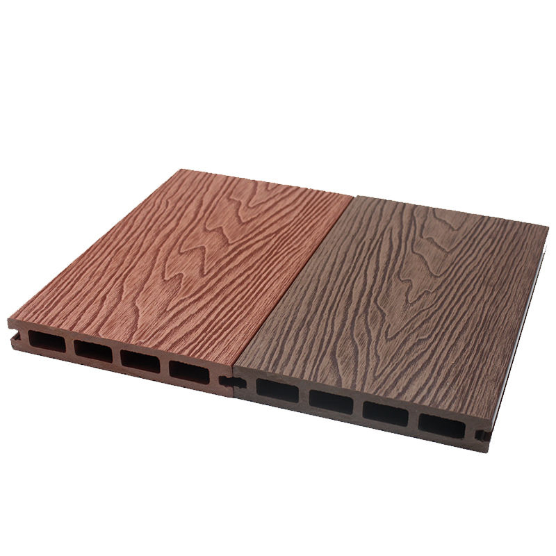Wooden Plastic Composite Wooden Grain Surface Deep Embossing Anti-Rotten WPC Hollow Decking