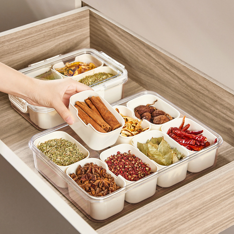 2025 New Style Cheapest Plastic Partitioned Seasoning Box