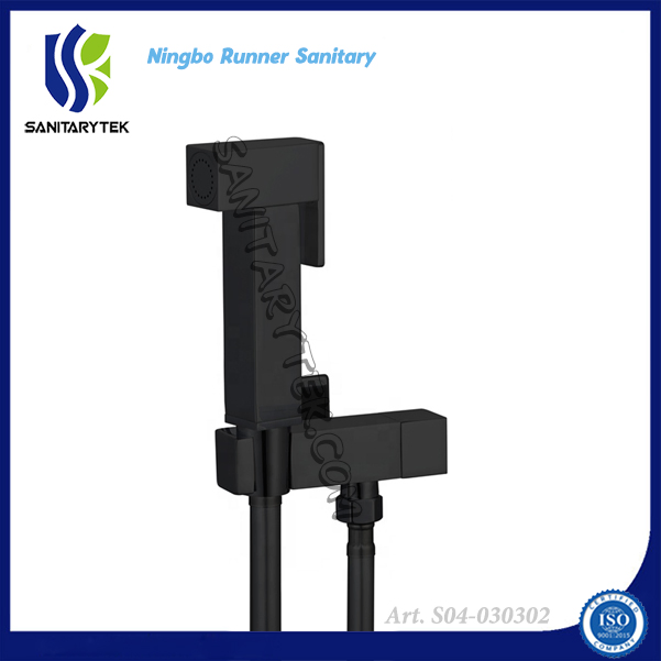 Toilet Bidet Sprayer Douche Kit Hand Held Shattaf Matte Black (S04-030302)