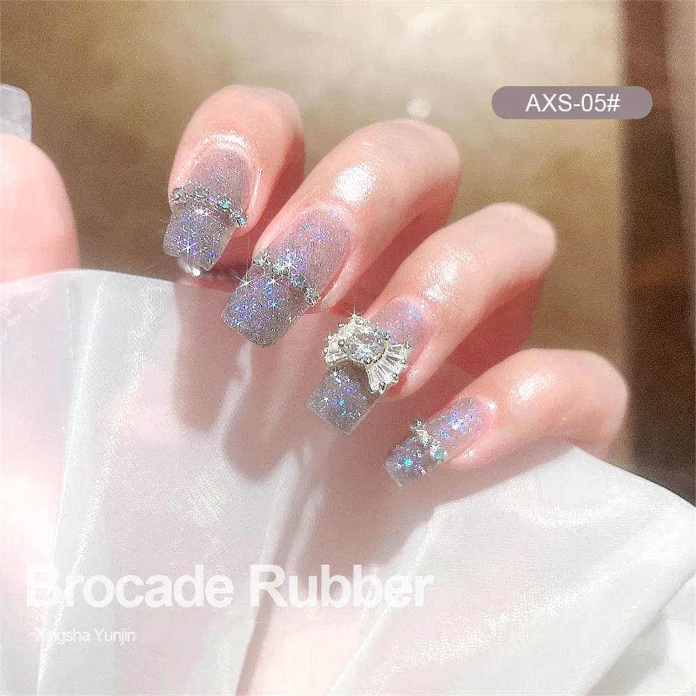 Axs Manicure Dream Cloud Brocade Broken Diamond Nail Polish Year New Net Red Bright Star Sand Burst Flash Glue Reflective Jumping Di Nail Gel Polish