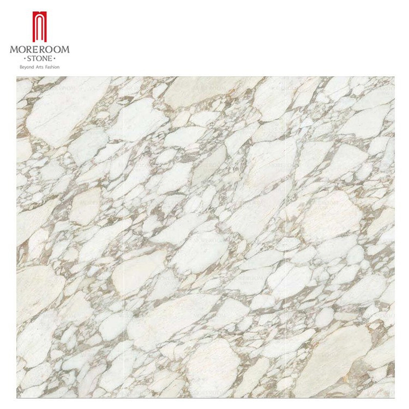 Large Calacatta Gold Marble Look Tile Sintered Stone for Dining Table Countertop