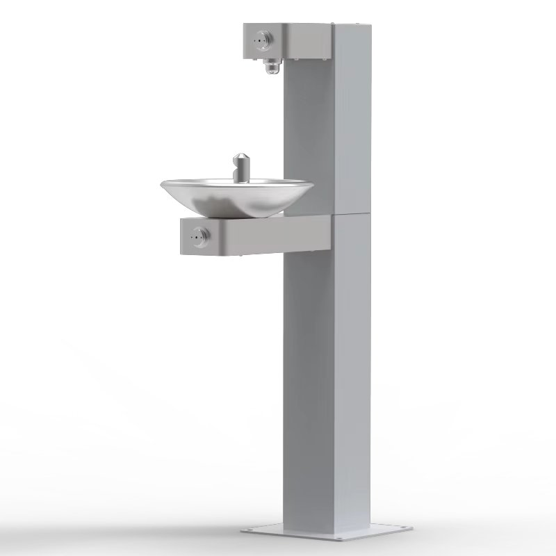 Outdoor Drinking Fountain with Bottle Filling Station