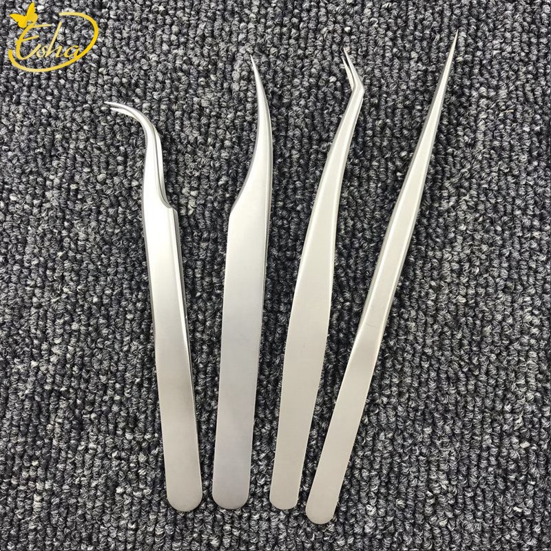 Gold Four Tip Eyelashes Extension Ultra Fine Tip Tweezers