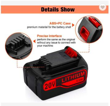 20V 5.0ah Cordless Drill Replacement Lithium Ion Battery Garden Tools Battery