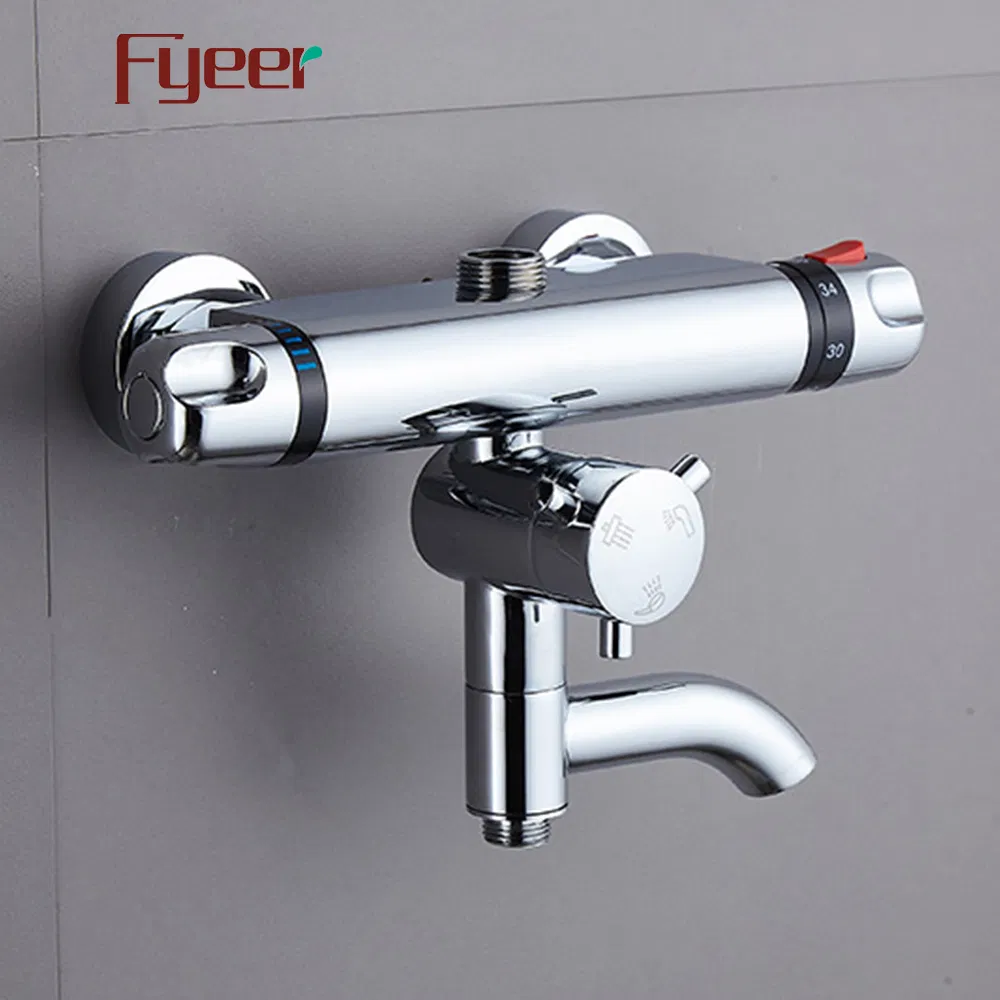 Fyeer 3 Way Thermostatic Bath Shower Faucet with Diverter