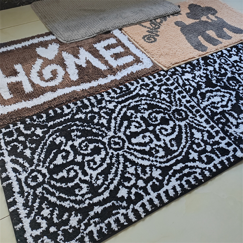 Shaggy Excellent Water Absorption Pure Color Bathroom Mat for Hotel Room