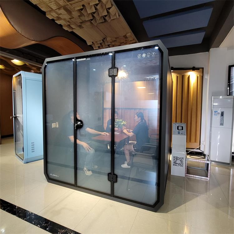 Office Pod Movable Silence Booth 6 Seat Soundproofing Office Soundproof Meeting Pod